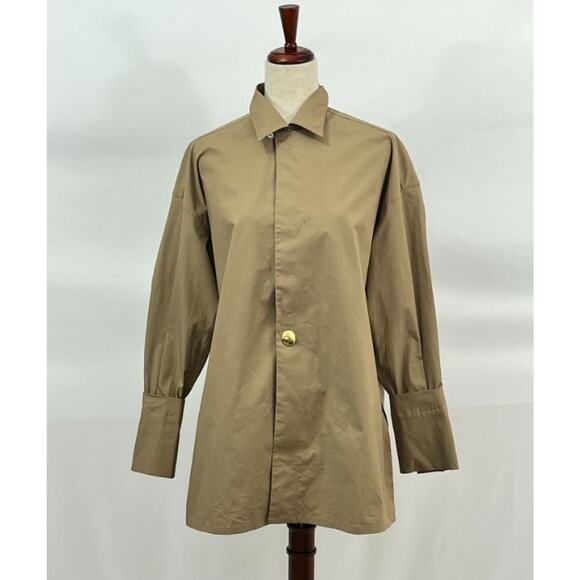 DARKPARK Sz S Small Jodie Popeline Tunic Shirt Top NWT Camel - Picture 2 of 12